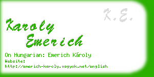 karoly emerich business card